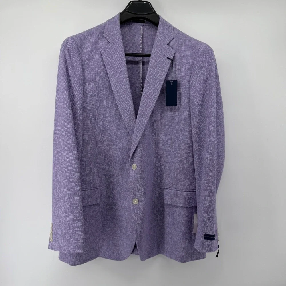 Stafford Sport Coat Mens 52R Purple Classic Fit Seasonal Textures Blazer NWT